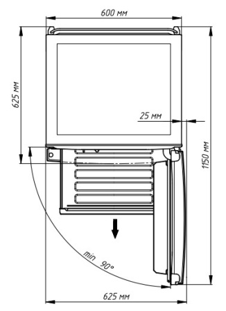 Холодильник с морозильником Бирюса W920NF серый