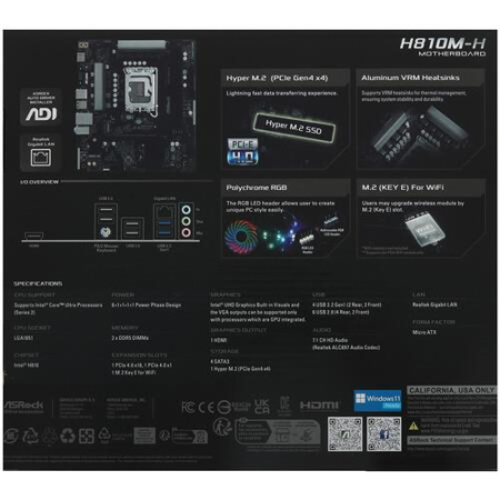 Материнская плата ASRock H810M-H