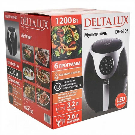 Аэрогриль Delta Lux De-6103 Черная