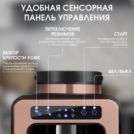 Кофеварка BQ CM7000 Rose Gold-Black